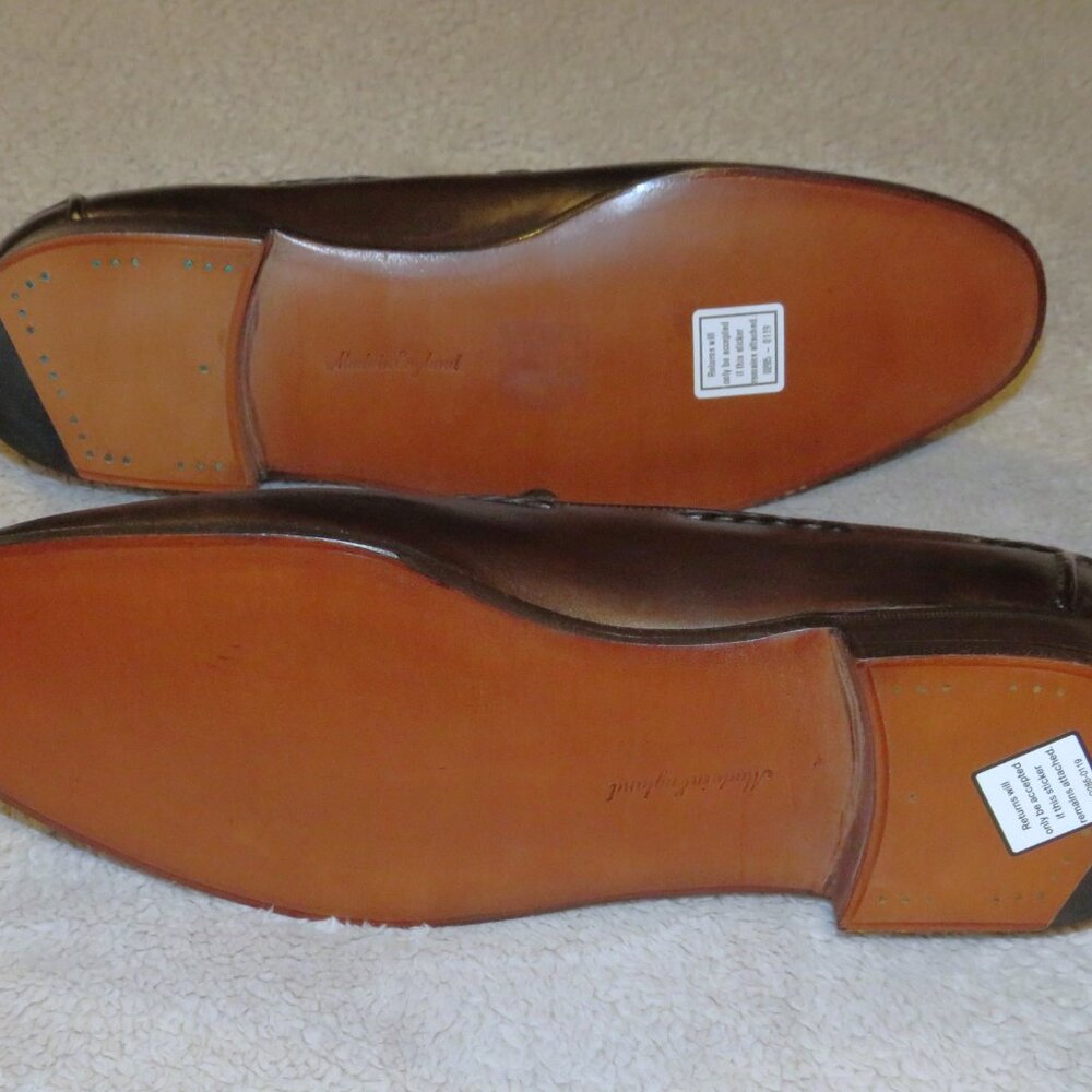 Edward Green Belgravia Dark Oak Antique Loafers 10.5 C NWB - Picture 9 of 15